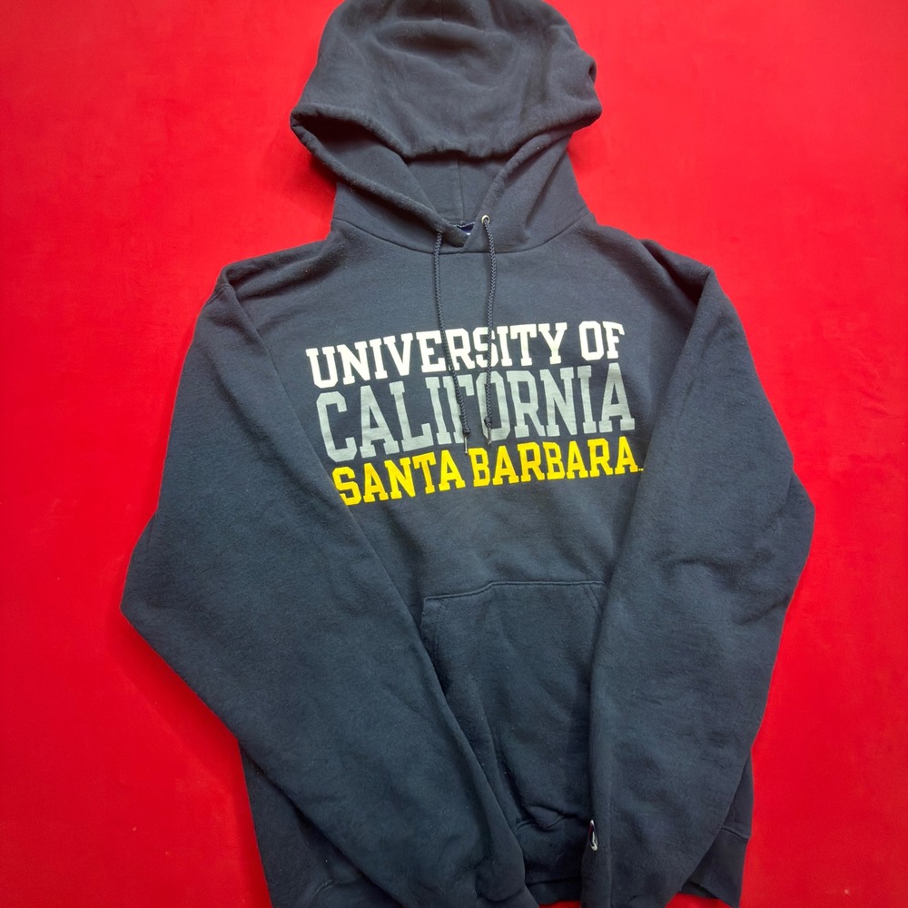 Vintage Champion UCSB Hoodie Navy Blue Y2K University California Santa Barbara
